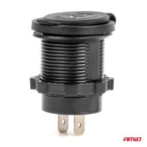 ΠΡΙΖΑ ΜΕ 2 ΘΥΡΕΣ USB ΚΑΙ ΚΑΠΑΚΙ ΜΑΥΡΗ 12/24V 3.1A ΑΔΙΑΒΡΟΧΗ ΜΕ ΜΠΛΕ LED ΦΩΣ ΕΝΔΕΙΞΗΣ  AMIO - 1 ΤΕΜ. Auto Moto Tyres 