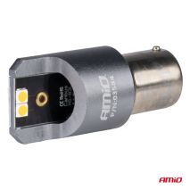 ΛΑΜΠΕΣ LED CAN-BUS PΥ21W BAU15S 12/24V 6.000K 4xSMD ΠΟΡΤΟΚΑΛΙ PRO SERIES AMIO - 2 ΤΕΜ. Auto Moto Tyres 