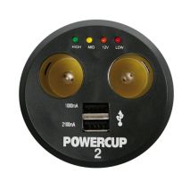 ΑΝΤΑΠΤΟΡΑΣ ΑΝΑΠΤΗΡΑ POWERCUP 2 12V + 2USB + TESTER ΜΠΑΤΑΡΙΑΣ Auto Moto Tyres 
