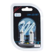 ΛΑΜΠΑΚΙΑ ΠΛΑΦΟΝΙΕΡΑΣ C5W/C10W 12V 1W SV8,5 36mm LED 8xSMD3014 ΛΕΥΚΟ BLISTER 2ΤΕΜ. Auto Moto Tyres 