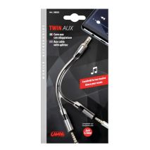 ΚΑΛΩΔΙΟ ΗΧΟΥ JACK 3,5mm 10cm ΑΠΟ ΜΟΝΟ ΑΡΣΕΝΙΚΟ ΣΕ ΔΙΠΛΟ ΘΗΛΥΚΟ AUX SPLITTER  SILVER LINE Auto Moto Tyres 