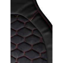 ΠΛΑΤΟΚΑΘΙΣΜΑΤΑ DAYTONA ΔΕΡΜΑΤΙΝΗ/ΒΕΛΟΥΡ ΜΑΥΡΟ ΜΕ ΚΟΚΚΙΝΗ ΡΑΦΗ ΚΥΨΕΛΩΤΟ 2ΤΕΜ. Auto Moto Tyres 