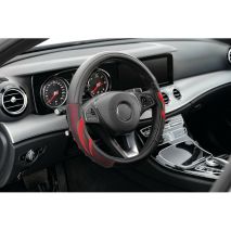 ΚΑΛΥΜΜΑ ΤΙΜΟΝΙΟΥ SUZUKA (M) 37/39cm ΔΕΡΜΑΤΙΝΗ ΜΑΥΡΟ/ΚΟΚΚΙΝΟ ΑΟΣΜΟ ECO-FRIENDLY Auto Moto Tyres 