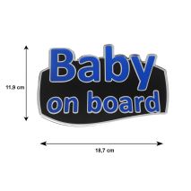 BABY ON BOARD ΑΥΤΟΚΟΛΛΗΤΟ ΕΞΩΤΕΡΙΚΗΣ ΧΡΗΣΗΣ 18,7 Χ 11,9 cm ΜΠΛΕ/ΜΑΥΡΟ/ΧΡΩΜΙΟ ΜΕ ΕΠΙΚΑΛΥΨΗ ΕΠΟΞΕΙΔΙΚΗΣ ΡΥΤΙΝΗΣ (ΥΓΡΟ ΓΥΑΛΙ) - 1 ΤΕΜ. Auto Moto Tyres 