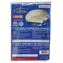 Εξωτερική Ηλιοπροστασία Large Μ195-147 Χ Υ95 cm για το Παρμπρίζ από Ύφασμα 3 Στρώσεων και Ρινίσματα Αλουμινίου σε ασημί χρώμα με logo και άκαυστη επένδυση Race Axion - 1 τεμάχιο Auto Moto Tyres 