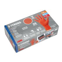 ΓΑΝΤΙΑ ΕΡΓΑΣΙΑΣ ΝΙΤΡΙΛΙΟΥ ΜΙΑΣ ΧΡΗΣΗΣ ΠΟΡΤΟΚΑΛΙ LARGE (L) X-STRONG LAMPA - 50 ΤΕΜ Auto Moto Tyres 