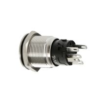 ΔΙΑΚΟΠΤΗΣ ΜΠΟΥΤΟΝ (BUTTON) 12/24V 5Amax 5PIN IP65 ON/OFF ME LED ΠΡΑΣΙΝΟ ΑΝΟΞΕΙΔΩΤΟ ΑΤΣΑΛΙ LAMPA - 1 TEM. Auto Moto Tyres 