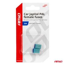 ΑΣΦΑΛΕΙΕΣ JapVal PAL ΜICRO 11mm ΘΗΛΥΚΕΣ 20A ΣΕ ΓΑΛΑΖΙΟ ΧΡΩΜΑ AMIO - 2 Τεμ. Auto Moto Tyres 