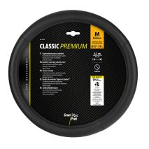 ΚΑΛΥΜΜΑ ΤΙΜΟΝΙΟΥ 37-39CM ΔΕΡΜΑ SKEENTEX ΜΑΥΡΟ CLASSIC PREMIUM GRAN PREE LAMPA - 1 ΤΕΜ. Auto Moto Tyres 