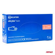 ΓΑΝΤΙΑ ΝΙΤΡΙΛΙΟΥ MERCATOR NITRYLEX BASIC ΜΙΑΣ ΧΡΗΣΗΣ ΣΕ ΜΠΛΕ ΧΡΩΜΑ LARGE (L) ΑΜΙΟ - 100 ΤΕΜ. Auto Moto Tyres 