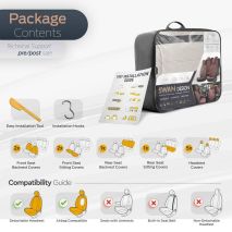 ΚΑΛΥΜΜΑΤΑ ΚΑΘΙΣΜΑΤΩΝ OTOM SWAN 503 BEIGE ΜΑΥΡΟ/ΜΠΕΖ ΛΙΝΟ & ΔΕΡΜΑΤΙΝΗ SETΑΜΙΟ - 1 σετ. Auto Moto Tyres 