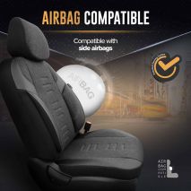 ΚΑΛΥΜΜΑΤΑ ΚΑΘΙΣΜΑΤΩΝ OTOM THRONE 102 SMOKED ΜΑΥΡΟ/ΓΚΡΙ ΛΙΝΟ & ΔΕΡΜΑΤΙΝΗ SET ΑΜΙΟ - 1 σετ. Auto Moto Tyres 