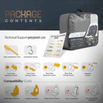 ΚΑΛΥΜΜΑΤΑ ΚΑΘΙΣΜΑΤΩΝ OTOM VOYAGER 102 SMOKED  ΜΑΥΡΟ/ΓΚΡΙ ΛΙΝΟ & ΔΕΡΜΑΤΙΝΗ SETΑΜΙΟ - 1 σετ. Auto Moto Tyres 