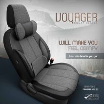 ΚΑΛΥΜΜΑΤΑ ΚΑΘΙΣΜΑΤΩΝ OTOM VOYAGER 102 SMOKED  ΜΑΥΡΟ/ΓΚΡΙ ΛΙΝΟ & ΔΕΡΜΑΤΙΝΗ SETΑΜΙΟ - 1 σετ. Auto Moto Tyres 