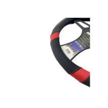 ΚΑΛΥΜΜΑ ΤΙΜΟΝΙΟΥ GOOD VIBE R CARBON LOOK ΜΑΥΡΟ/KOKKINO ΟΙΚΟΛΟΓΙΚΟ ΔΕΡΜΑ 37-39cm SIMONI RACING  - 1 τεμ. Auto Moto Tyres 