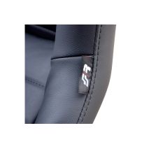 ΚΑΘΙΣΜΑ UNIVERSAL ΜΕ ΣΤΑΘΕΡΗ ΠΛΑΤΗ  ΜΑΥΡΟ ΟΙΚΟΛΟΓΙΚΟ ΔΕΡΜΑ ΜΕ ΣΙΔΗΡΟΔΡΟΜΟ SIMONI RACING  - 1 τεμ. Auto Moto Tyres 