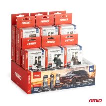ΛΑΜΠΕΣ LED H1/H3/H4(x3)/H7(x9)/HB3/HB4 12V 60W 6.000K 5.600lm LED CAN-BUS HYBRID SERIES AMIO - ΣΕΤ 16 ΤΕΜ. Auto Moto Tyres 