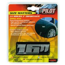 ΑΥΤΟΚΟΛΛΗΤΟ ΤΡΙΣΔΙΑΣΤΑΤΟ ΣΗΜΑ ΧΡΩΜΙΟΥ 16 ΙΝΤΣΕΣ ΤΡΟΧΩΝ ΑΔΙΑΒΡΟΧΟ LAMPA Auto Moto Tyres 