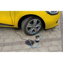 Κομπρεσέρ Ελαστικών 12V 450ml με υγρό επισκευής 450ml Μανόμετρο ΚΑΙ Μετρητή Πίεσης Auto Moto Tyres 