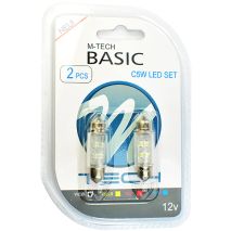 ΛΑΜΠΑΚΙΑ ΠΛΑΦΟΝΙΕΡΑΣ C5W/C10W 12V 0,66W SV8,5 36mm LED 4xFlux 3mm ΛΕΥΚΟ BLISTER 2ΤΕΜ. Auto Moto Tyres 