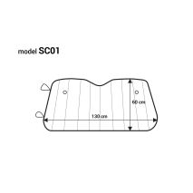 ΗΛΙΟΠΡΟΣΤΑΣΙΑ ΕΣΩΤΕΡΙΚΗ ΑΣΗΜΙ ΜΕ ΒΕΝΤΟΥΖΕΣ 130x60cm AMIO - 1 ΤΕΜ. Auto Moto Tyres 