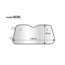 ΗΛΙΟΠΡΟΣΤΑΣΙΑ ΕΣΩΤΕΡΙΚΗ ΑΣΗΜΙ ΜΕ ΒΕΝΤΟΥΖΕΣ 145x70cm AMIO - 1 ΤΕΜ. Auto Moto Tyres 