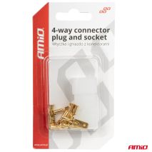 ΦΙΣΑ ΣΥΝΔΕΣΗΣ ΚΑΛΩΔΙΩΝ 4 ΥΠΟΔΟΧΩΝ ΜΕ ΠΛΑΣΤΙΚΟ ΚΟΥΜΠΩΜΑ AMIO - 1 σετ. Auto Moto Tyres 