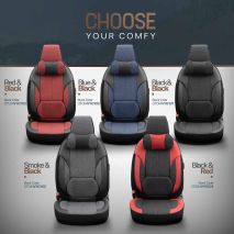 ΚΑΛΥΜΜΑΤΑ ΚΑΘΙΣΜΑΤΩΝ OTOM VOYAGER 102 SMOKED  ΜΑΥΡΟ/ΓΚΡΙ ΛΙΝΟ & ΔΕΡΜΑΤΙΝΗ SETΑΜΙΟ - 1 σετ. Auto Moto Tyres 