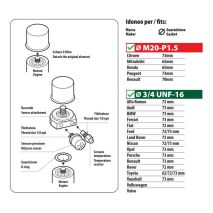 ΑΝΤΑΠΤΟΡΑΣ ΓΙΑ ΠΙΕΣΗ & ΘΕΡΜΟΚΡΑΣΙΑ ΛΑΔΙΟΥ OIL FILTER CONNECTOR KIT 2in1 M20-P1.5mm/3/4 UNF-16 LAMPA - 1 τεμ. Auto Moto Tyres 