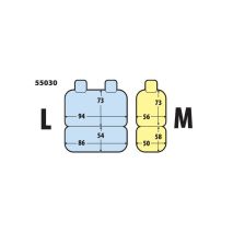 ΚΑΛΥΜΜΑΤΑ ΚΑΘΙΣΜΑΤΩΝ ΚΑΙ ΠΡΟΣΚΕΦΑΛΑ ΓΙΑ 3 ΣΕΙΡΕΣ ΘΕΣΕΩΝ ΣΕ ΓΚΡΙ ΣΚΟΥΡΟ ΧΡΩΜΑ SEDILI SET LARGE / MEDIUM LAMPA - 1 ΤΕΜ. Auto Moto Tyres 