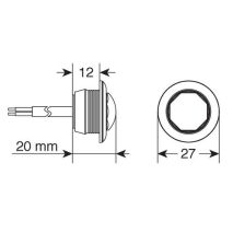 ΦΩΣ ΟΓΚΟΥ ΦΟΡΤΗΓΟΥ 1SMD LED ΛΕΥΚΟ 12/24V 18mm F-16 1ΤΕΜ. Auto Moto Tyres 