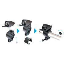 ΦΟΡΤΙΣΤΗΣ USB ΔΙΠΛΟΣ TREK 12/24V 5400mA ΜΕ ΒΑΣΗ ΣΤΗΡΙΞΗΣ ΤΙΜΟΝΙΟΥ 21-32mm ΚΑΙ ΚΑΛΩΔΙΟ 150cm ΑΔΙΑΒΡΟΧΟΣ Auto Moto Tyres 