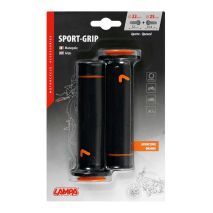 ΧΕΙΡΟΛΑΒΕΣ ΤΙΜΟΝΙΟΥ ΜΗΧΑΝΗΣ SPORT-GRIP ΜΑΥΡΟ/ΠΟΡΤΟΚΑΛΙ (22 mm-12cm/25mm-12,5cm) LAMPA - 2 ΤΕΜ. Auto Moto Tyres 