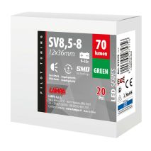ΛΑΜΠΑΚΙ ΠΛΑΦΟΝΙΕΡΑΣ 9>32V SV28,5-8 2SMDx1CHIP LED 70lm CAN-BUS 12x36mm ΠΡΑΣΙΝΟ  ΚΟΥΤΙ LAMPA - 20 ΤΕΜ. Auto Moto Tyres 