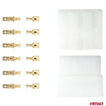 ΦΙΣΑ ΣΥΝΔΕΣΗΣ ΚΑΛΩΔΙΩΝ 6 ΥΠΟΔΟΧΩΝ ΜΕ ΠΛΑΣΤΙΚΟ ΚΟΥΜΠΩΜΑ AMIO - 1 σετ. Auto Moto Tyres 