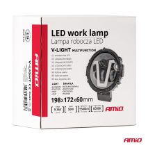 ΠΡΟΒΟΛΕΑΣ ΕΡΓΑΣΙΑΣ ΣΤΡΟΓΓΥΛΟΣ V-LIGHT 5.500lm 9>36V 60W 6.000K Φ198x172x60mm 4 ΧΡΗΣΕΩΝ ΑΜΙΟ - 1 ΤΕΜ. Auto Moto Tyres 