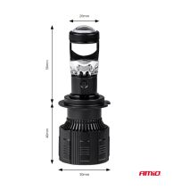 ΛΑΜΠΕΣ H7 PL-LENS SERIES 9>36V 60W 5.000K 3.800lm LED 2x4575 SMD CAN-BUS ΜΕ ΠΡΟΤΖΕΚΤΟΡΑ AMIO - 2 Τεμ. Auto Moto Tyres 