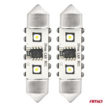 ΛΑΜΠΑΚΙΑ ΠΛΑΦΟΝΙΕΡΑΣ 39mm 12/24V C5W 5500K 12xSMD 3838 CAN-BUS FESTOON (ΛΕΥΚΟ) ΑΜΙΟ - 2 ΤΕΜ. Auto Moto Tyres 