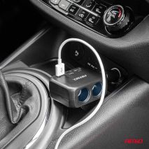 ΑΝΤΑΠΤΟΡΑΣ ΑΝΑΠΤΗΡΑ 12/24V 100W ΜΑΥΡΟΣ/2 ΘΕΣΕΙΣ/1xUSB-A+1xUSB-C/ΠΕΡΙΣΤΡΟΦΗ 180 ΜΟΙΡΩΝ ΑΜΙΟ - 1 ΤΕΜ. Auto Moto Tyres 