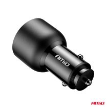 ΦΟΡΤΙΣΤΗΣ ΑΝΑΠΤΗΡΑ 12/24V ΜΕ 2 ΘΥΡΕΣ USB-C/USB-A 95W 5V/3A ΤΑΧΕΙΑΣ ΦΟΡΤΙΣΗΣ ΑΛΟΥΜΙΝΙΟ/ΜΑΥΡΟΣ ΑΜΙΟ - 1 Τεμ. Auto Moto Tyres 