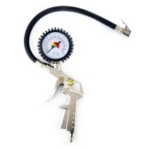 ΠΙΣΤΟΛΙ ΑΕΡΑ ΜΕ ΜΑΝΟΜΕΤΡΟ 0-12BAR (170PSI) ΚΑΙ ΛΑΣΤΙΧΑΚΙ ΜΕ ΑΝΤΑΠΤΟΡΑ ΓΙΑ ΒΑΛΒΙΔΕΣ AMiO - 1 ΤΕΜ. Auto Moto Tyres 