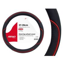 ΚΑΛΥΜΜΑ ΤΙΜΟΝΙΟΥ 37/39CM SWC-07 ΜΑΥΡΟ/ΚΟΚΚΙΝΕΣ ΡΑΦΕΣ AMiO – 1 ΤΕΜ. Auto Moto Tyres 