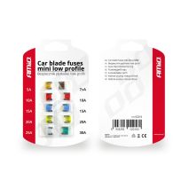 ΑΣΦΑΛΕΙΕΣ MINI LOW PROFILE ΔΙΑΦΟΡΕΣ ΣΕ ΚΑΡΤΕΛΑ 1x5A/1x7.5A/2x10A/2x15A/2x20A/1x25A/1x30A AMIO - 10 TEM Auto Moto Tyres 