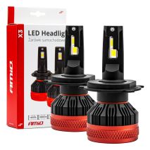 ΛΑΜΠΕΣ LED H4 10-16V 90W 6.500K 9900lm CAN BUS (ME ΑΝΕΜΙΣΤΗΡΑΚΙ) X3 SERIES AMIO - 2ΤΕΜ. Auto Moto Tyres 