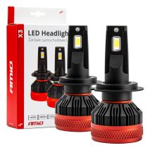 ΛΑΜΠΕΣ LED H7 9-16V 90W 6.500K 9900lm CAN BUS (ME ΑΝΕΜΙΣΤΗΡΑΚΙ) X3 SERIES AMIO - 2ΤΕΜ. Auto Moto Tyres 