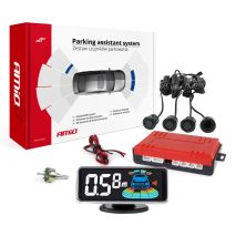 ΣΥΣΤΗΜΑ ΠΑΡΚΑΡΙΣΜΑΤΟΣ 12V ΜΕ 4 ΑΙΣΘΗΤΗΡΕΣ ΣΕ ΜΑΥΡΟ ΧΡΩΜΑ 18mm ΜΕ BUZZER (ΗΧΟ) ΚΑΙ ΟΘΟΝΗ LED 3D ΑΜΙΟ - 1 τεμ. Auto Moto Tyres 
