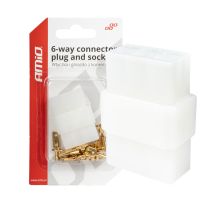 ΦΙΣΑ ΣΥΝΔΕΣΗΣ ΚΑΛΩΔΙΩΝ 6 ΥΠΟΔΟΧΩΝ ΜΕ ΠΛΑΣΤΙΚΟ ΚΟΥΜΠΩΜΑ AMIO - 1 σετ. Auto Moto Tyres 