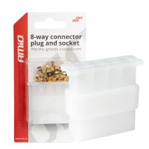 ΦΙΣΑ ΣΥΝΔΕΣΗΣ ΚΑΛΩΔΙΩΝ 8 ΥΠΟΔΟΧΩΝ ΜΕ ΠΛΑΣΤΙΚΟ ΚΟΥΜΠΩΜΑ AMIO - 1 σετ. Auto Moto Tyres 