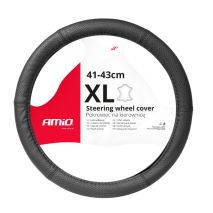 ΚΑΛΥΜΜΑ ΤΙΜΟΝΙΟΥ ΑΠΟ ΤΕΧΝΟΔΕΡΜΑ (ΧL) 41-43cm SWC-50-ΧL ΣΕ ΜΑΥΡΟ ΧΡΩΜΑ ΤΡΥΠΗΤΟ ΜΕ ΜΑΥΡΕΣ ΡΑΦΕΣ AMIO - 1 ΤΕΜ. Auto Moto Tyres 