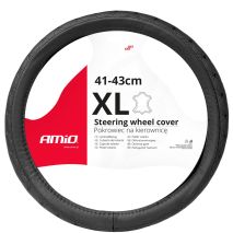 ΚΑΛΥΜΜΑ ΤΙΜΟΝΙΟΥ ΑΠΟ ΤΕΧΝΟΔΕΡΜΑ (ΧL) 41-43cm SWC-51-ΧL ΣΕ ΜΑΥΡΟ ΧΡΩΜΑ ΜΕ ΜΑΥΡΕΣ ΡΑΦΕΣ AMIO - 1 ΤΕΜ. Auto Moto Tyres 